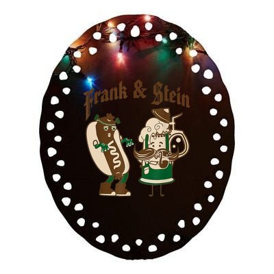 Frank & Stein Oktoberfest Beer Festival Ceramic Oval Ornament