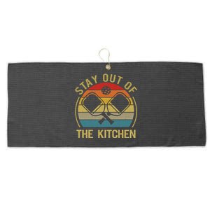 Funny Stay Out Of The Kitchen Pickleball Large Microfiber Waffle Golf Towel