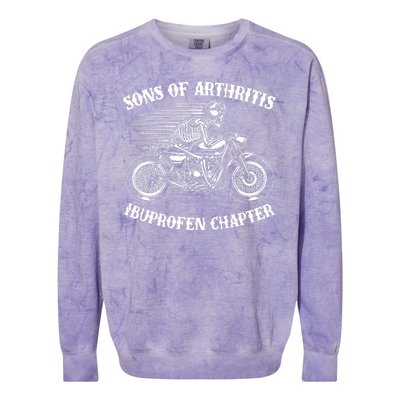 Funny Sons Of Arthritis Ibuprofen Chapter Skeleton Motorcycle Colorblast Crewneck Sweatshirt