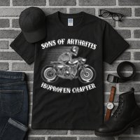 Funny Sons Of Arthritis Ibuprofen Chapter Skeleton Motorcycle Tall T-Shirt