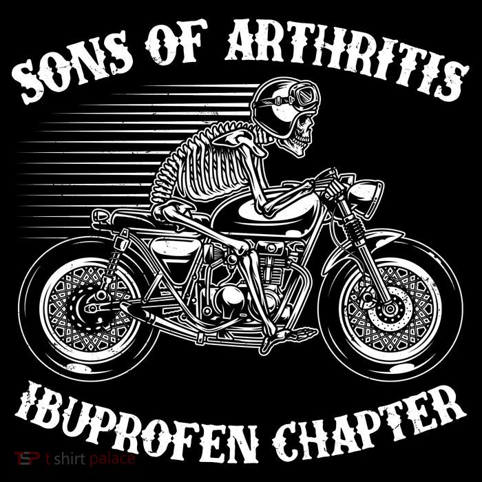 Funny Sons Of Arthritis Ibuprofen Chapter Skeleton Motorcycle Tall T-Shirt
