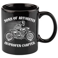 Funny Sons Of Arthritis Ibuprofen Chapter Skeleton Motorcycle 11oz C Handle Ceramic Mug