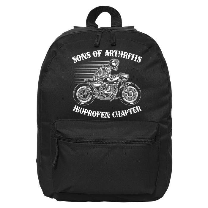 Funny Sons Of Arthritis Ibuprofen Chapter Skeleton Motorcycle 16 in Basic Backpack