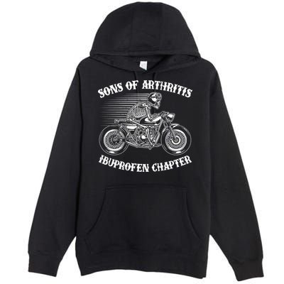 Funny Sons Of Arthritis Ibuprofen Chapter Skeleton Motorcycle Premium Pullover Hoodie