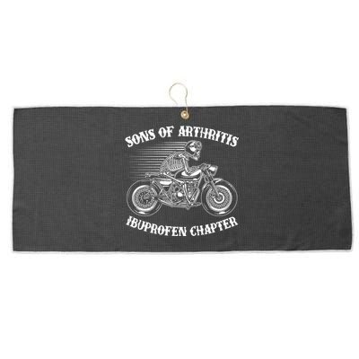 Funny Sons Of Arthritis Ibuprofen Chapter Skeleton Motorcycle Large Microfiber Waffle Golf Towel