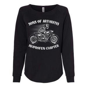 Funny Sons Of Arthritis Ibuprofen Chapter Skeleton Motorcycle Womens California Wash Sweatshirt