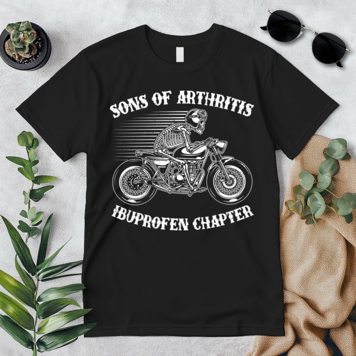 Funny Sons Of Arthritis Ibuprofen Chapter Skeleton Motorcycle Premium T-Shirt