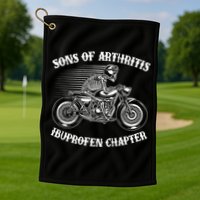 Funny Sons Of Arthritis Ibuprofen Chapter Skeleton Motorcycle Golf Towel