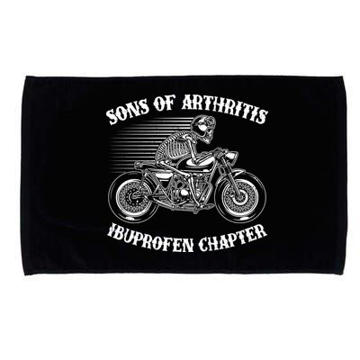 Funny Sons Of Arthritis Ibuprofen Chapter Skeleton Motorcycle Microfiber Hand Towel
