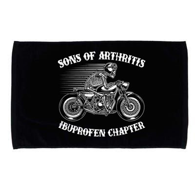 Funny Sons Of Arthritis Ibuprofen Chapter Skeleton Motorcycle Microfiber Hand Towel