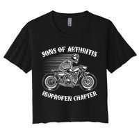 Funny Sons Of Arthritis Ibuprofen Chapter Skeleton Motorcycle Women's Crop Top Tee