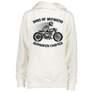 Funny Sons Of Arthritis Ibuprofen Chapter Skeleton Motorcycle Womens Funnel Neck Pullover Hood