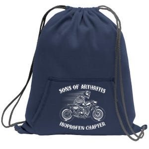 Funny Sons Of Arthritis Ibuprofen Chapter Skeleton Motorcycle Sweatshirt Cinch Pack Bag