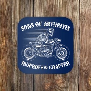 Funny Sons Of Arthritis Ibuprofen Chapter Skeleton Motorcycle Coaster