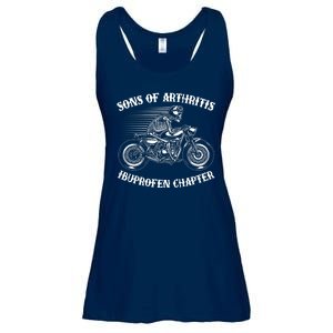 Funny Sons Of Arthritis Ibuprofen Chapter Skeleton Motorcycle Ladies Essential Flowy Tank