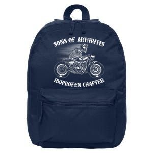 Funny Sons Of Arthritis Ibuprofen Chapter Skeleton Motorcycle 16 in Basic Backpack