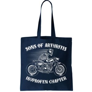 Funny Sons Of Arthritis Ibuprofen Chapter Skeleton Motorcycle Tote Bag