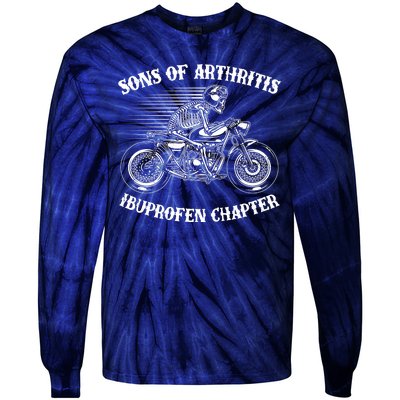 Funny Sons Of Arthritis Ibuprofen Chapter Skeleton Motorcycle Tie-Dye Long Sleeve Shirt