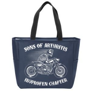 Funny Sons Of Arthritis Ibuprofen Chapter Skeleton Motorcycle Zip Tote Bag