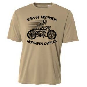 Funny Sons Of Arthritis Ibuprofen Chapter Skeleton Motorcycle Cooling Performance Crew T-Shirt