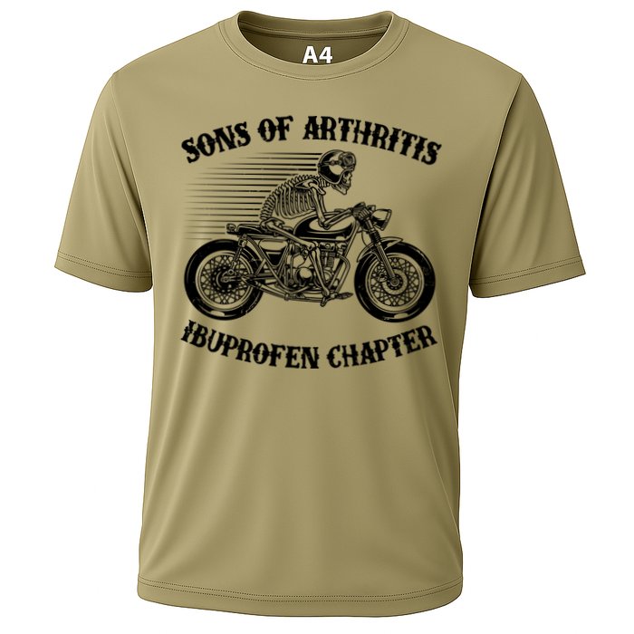 Funny Sons Of Arthritis Ibuprofen Chapter Skeleton Motorcycle Cooling Performance Crew T-Shirt