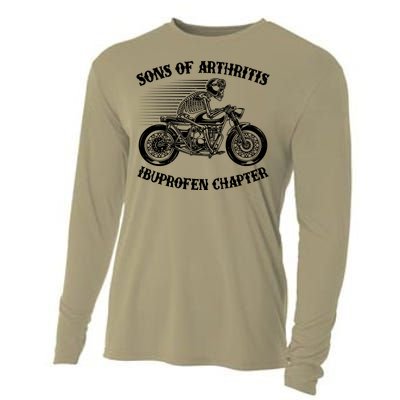 Funny Sons Of Arthritis Ibuprofen Chapter Skeleton Motorcycle Cooling Performance Long Sleeve Crew