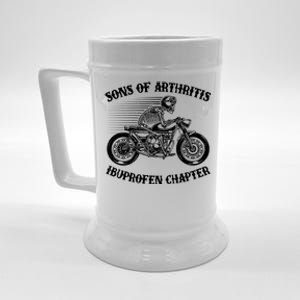 Funny Sons Of Arthritis Ibuprofen Chapter Skeleton Motorcycle Beer Stein