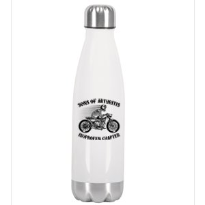 Funny Sons Of Arthritis Ibuprofen Chapter Skeleton Motorcycle Stainless Steel Insulated Water Bottle