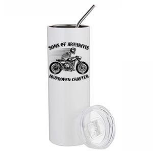 Funny Sons Of Arthritis Ibuprofen Chapter Skeleton Motorcycle Stainless Steel Tumbler