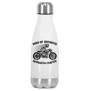 Funny Sons Of Arthritis Ibuprofen Chapter Skeleton Motorcycle Stainless Steel Insulated Water Bottle