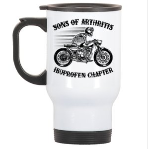 Funny Sons Of Arthritis Ibuprofen Chapter Skeleton Motorcycle Stainless Steel Travel Mug