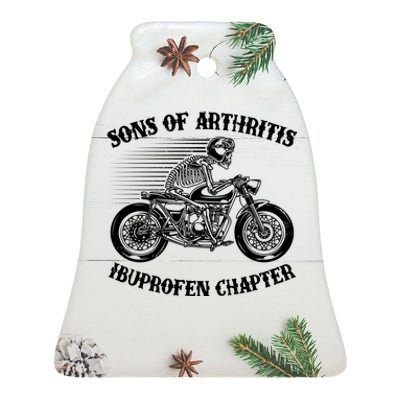 Funny Sons Of Arthritis Ibuprofen Chapter Skeleton Motorcycle Ceramic Bell Ornament