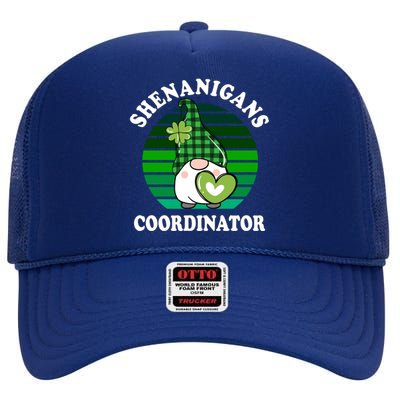 Funny St Patricks Day Shenanigans Coordinator Teacher Mom Gift High Crown Mesh Back Trucker Hat