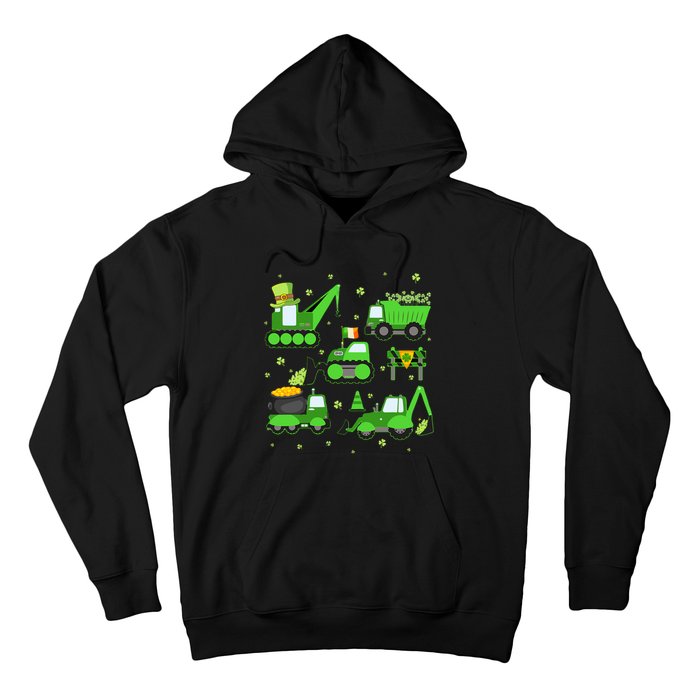 Funny St Patricks Day Crane Truck Construction Boy Hoodie