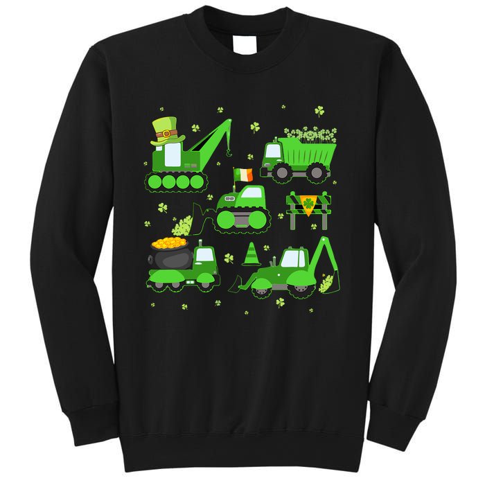 Funny St Patricks Day Crane Truck Construction Boy Sweatshirt