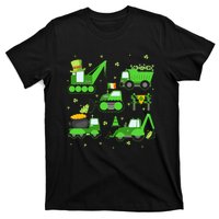 Funny St Patricks Day Crane Truck Construction Boy T-Shirt