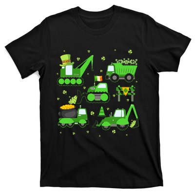 Funny St Patricks Day Crane Truck Construction Boy T-Shirt