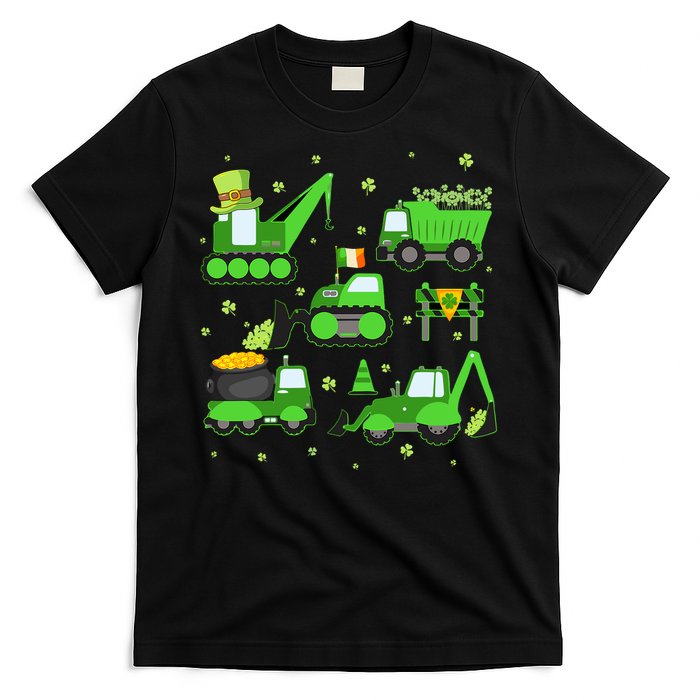 Funny St Patricks Day Crane Truck Construction Boy T-Shirt