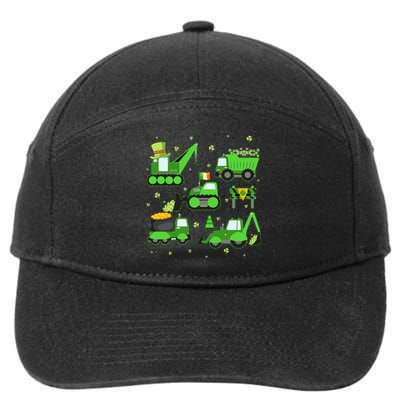 Funny St Patricks Day Crane Truck Construction Boy 7-Panel Snapback Hat