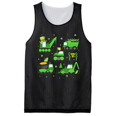 Funny St Patricks Day Crane Truck Construction Boy Mesh Reversible Basketball Jersey Tank