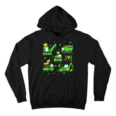 Funny St Patricks Day Crane Truck Construction Boy Tall Hoodie