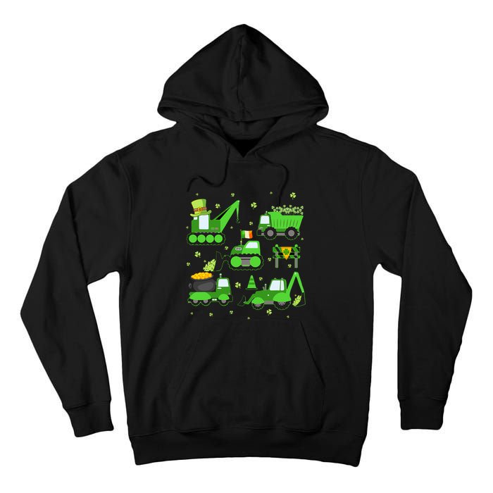 Funny St Patricks Day Crane Truck Construction Boy Tall Hoodie