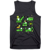 Funny St Patricks Day Crane Truck Construction Boy Tank Top