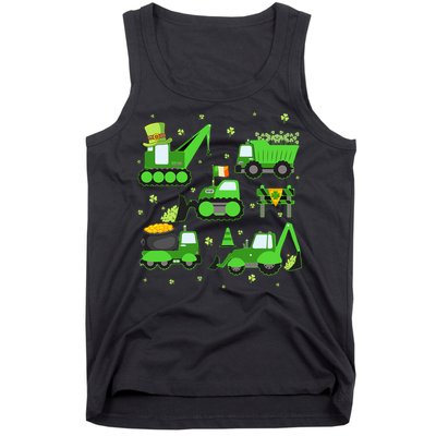 Funny St Patricks Day Crane Truck Construction Boy Tank Top