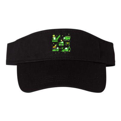 Funny St Patricks Day Crane Truck Construction Boy Valucap Bio-Washed Visor