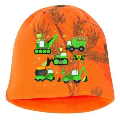 Funny St Patricks Day Crane Truck Construction Boy Kati - Camo Knit Beanie