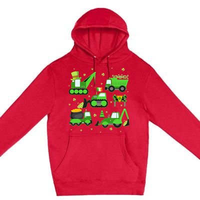 Funny St Patricks Day Crane Truck Construction Boy Premium Pullover Hoodie