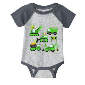 Funny St Patricks Day Crane Truck Construction Boy Infant Baby Jersey Bodysuit