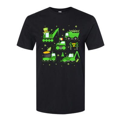 Funny St Patricks Day Crane Truck Construction Boy Softstyle CVC T-Shirt