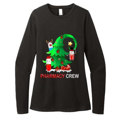 Funny Snow Pharmacy Crew Reindeer Santa Hat Christmas Gift Womens CVC Long Sleeve Shirt